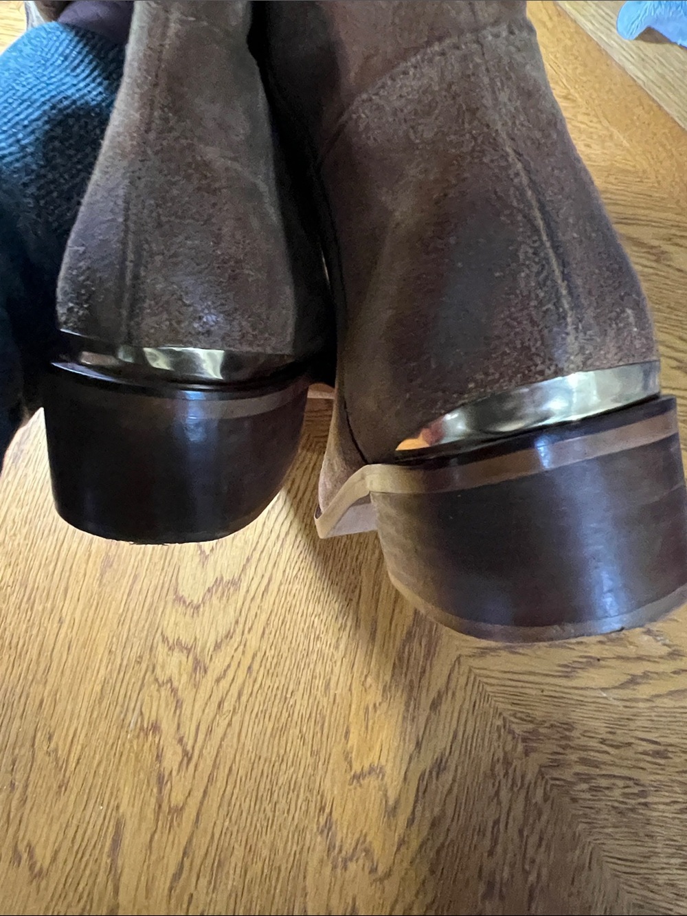 naughty monkey Suede Mid-Calf Slouch Style Heeled Boots - Reddish Brown - Picture 5 of 10